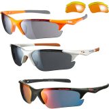 SUNWISE TWISTER SUNGLASSES WITH 3 LENSES - CRYSTAL GREY FRAME